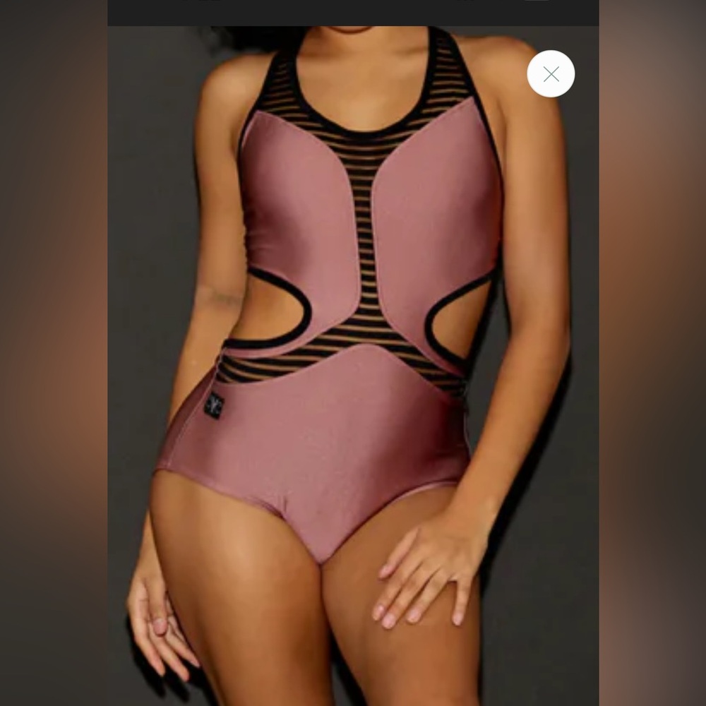 Kids Vintage Rose One-Piece Swimsuit with Mesh Insets